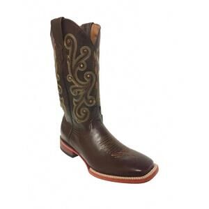 NEW FERRINI men's square toe boot in brown